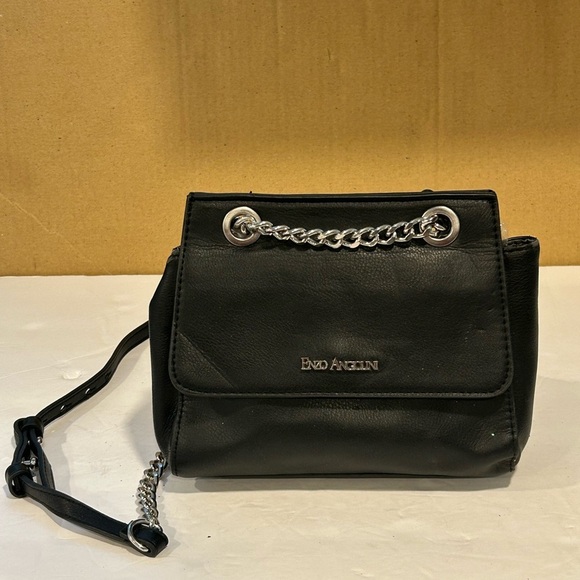 Enzo Angiolini Black Crossbody Shoulder Bag, Pebbled Faux Leather - Picture 2 of 8